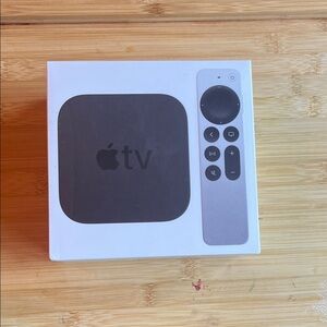 Apple TV Box with Remote - Black and White